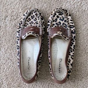 Sperry Top Slider leopard boat shoes